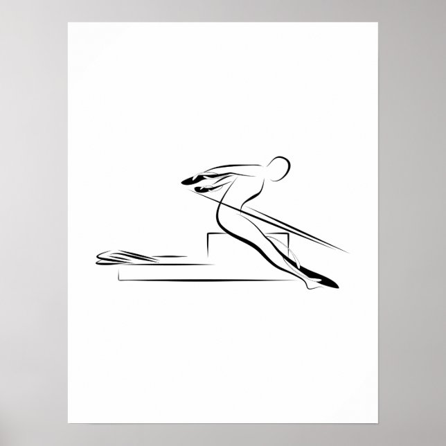 Affiche Pilates - cheval inverse sur le réformateur (Devant)