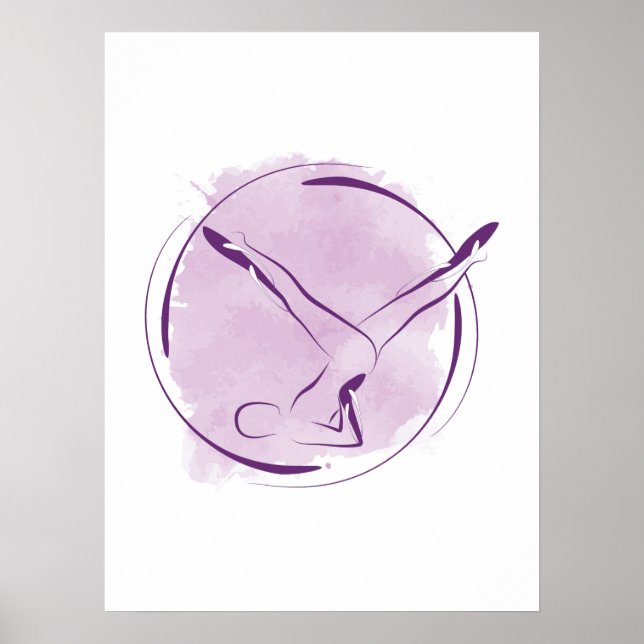 Affiche Pilates d'aquarelle Abstraite Pose T-shirt (Devant)