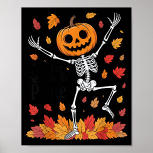 Affiche Pilates drôle Squelette Citrouille Yoga Halloween