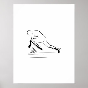 Affiche Pilates - étirement du genou sur le réformateur