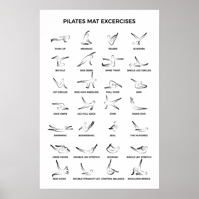 Affiche Pilates Exercices Mat (Devant)