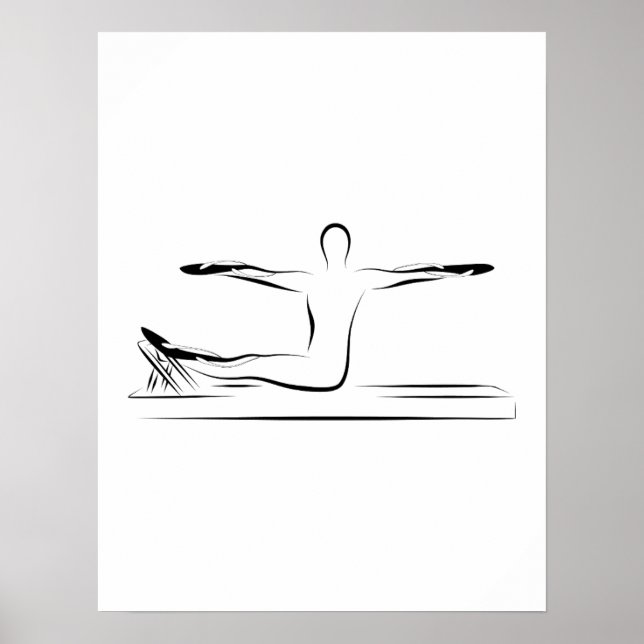 Affiche Pilates - massage d'estomac sur l'affiche du réfor (Devant)