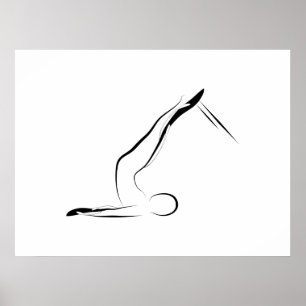 Affiche Pilates Pose une épine courte sur le réformateur