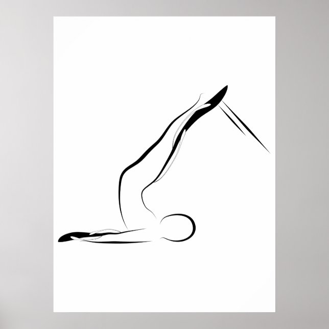 Affiche Pilates Pose une épine courte sur le réformateur (Devant)
