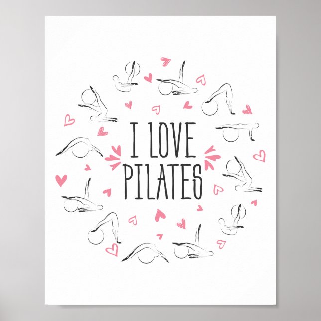 Affiche Pilates Poses in shape of a circle (Devant)