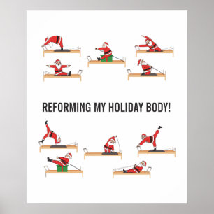 Affiche Pilates Santa Reformer Noël
