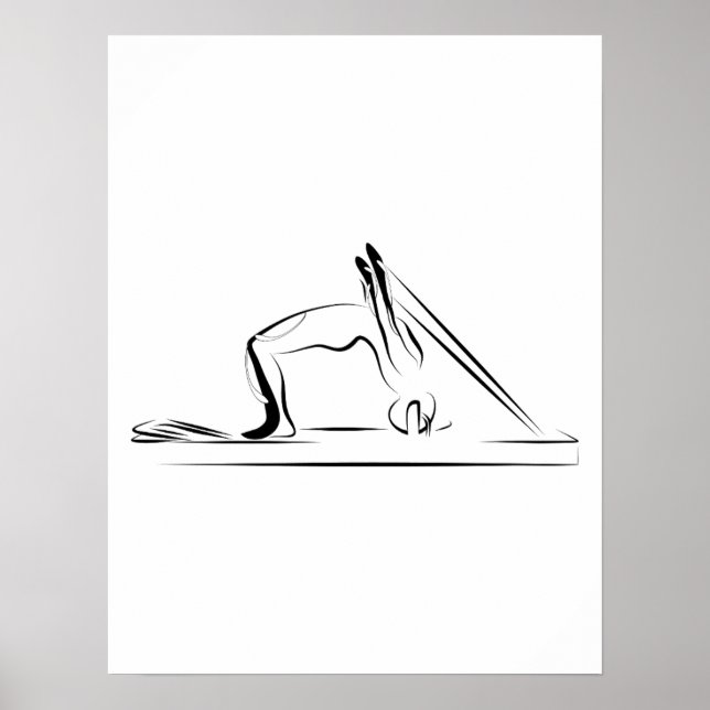 Affiche Pilates - tête de tête sur l'affiche du réformateu (Devant)