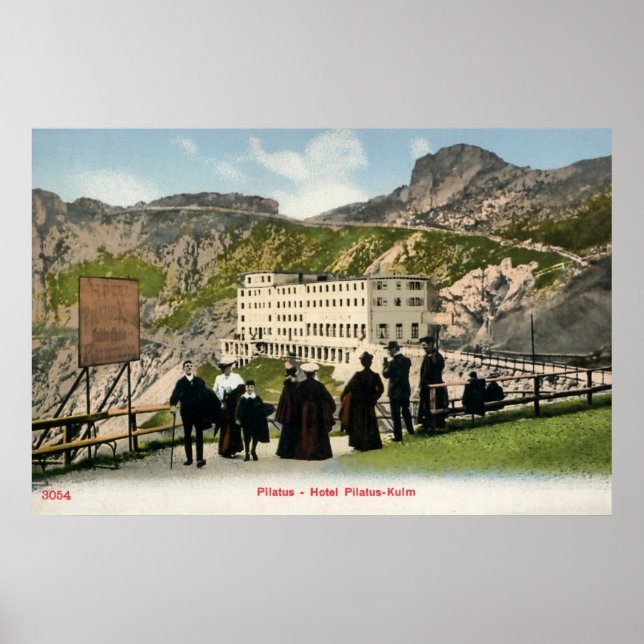 Affiche Pilatus Kulm belle époque Alpes suisses (Devant)