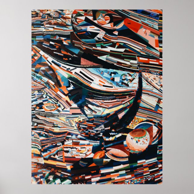 Affiche Pile de bateau en bois marron et bleu (Devant)