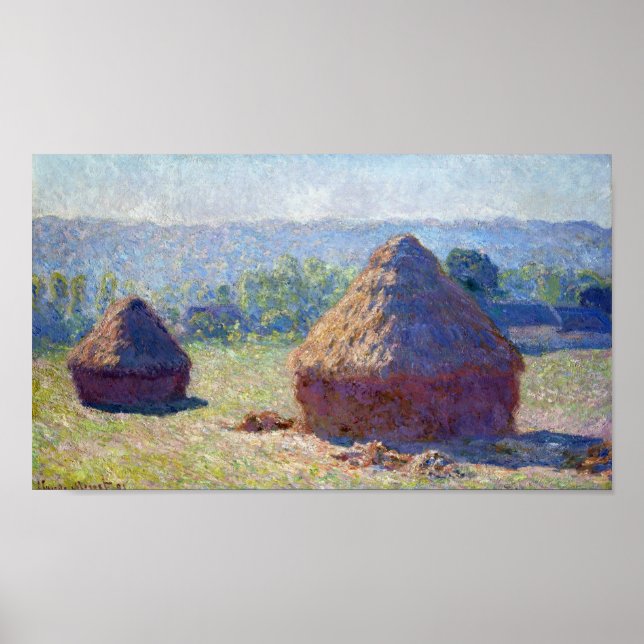 Affiche Pile de blé (fin de l'été), Monet (Devant)