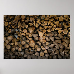 Affiche Pile de bois de feu