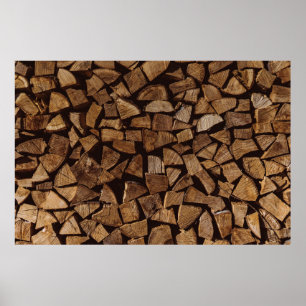 Affiche Pile de bois de feu