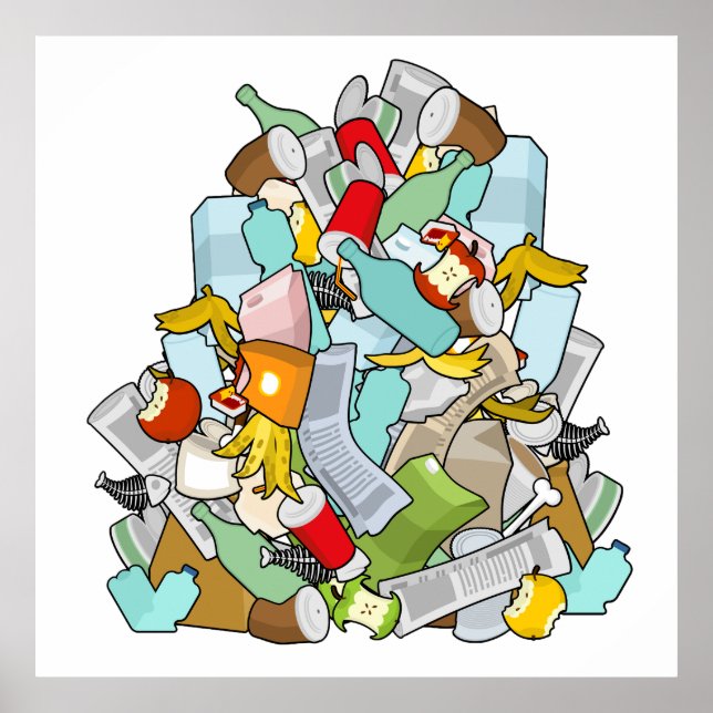 Affiche Pile de déchets (Devant)