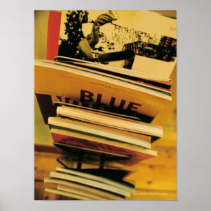 Affiche Pile de livres et de magazines