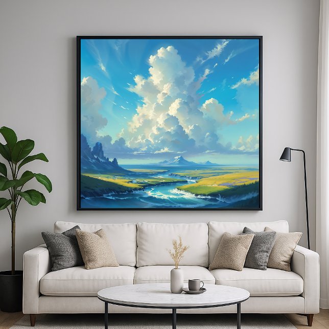 Affiche Pilier de Nuages - Style d'Illustration de la Natu (Créateur téléchargé)