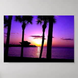 Affiche Pilier de St Petersburg - coucher du soleil