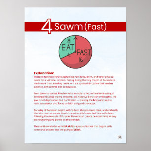Affiche Piliers de l'Islam - Sawm (Jeûne) Rouge