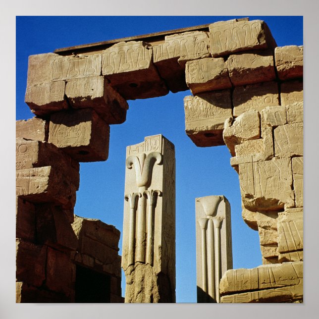 Affiche Piliers décorés de lotus stylisés (Devant)