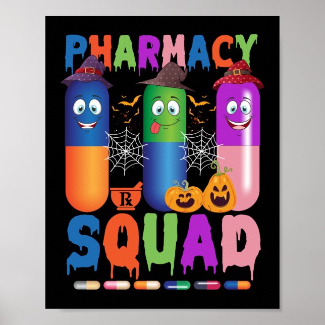 Affiche Pills Pharmacy Pharmacist Squad Halloween Costume (Devant)