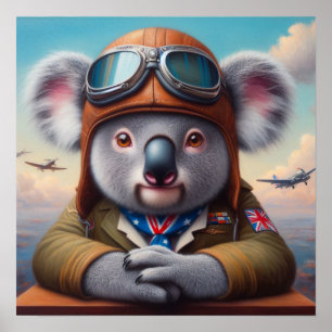 Affiche Pilote d'avion Koala