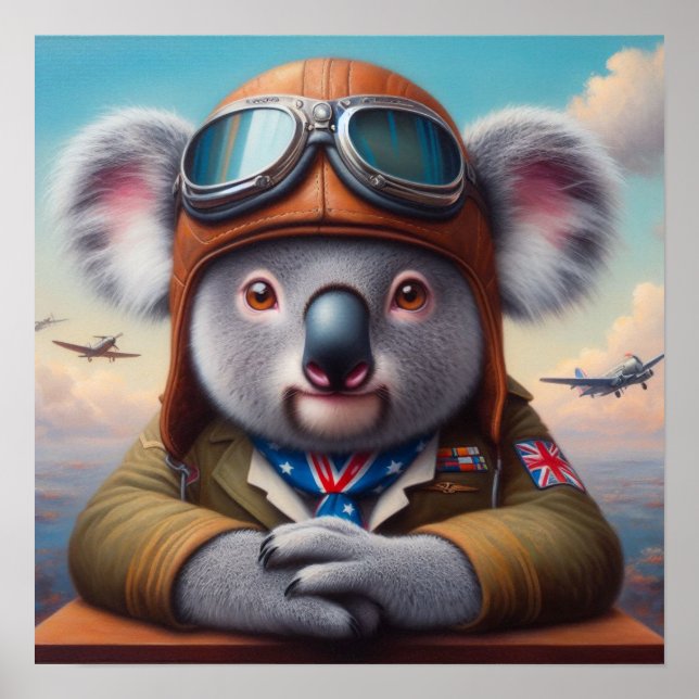 Affiche Pilote d'avion Koala (Devant)