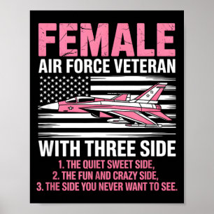 Affiche Pilote de chasse patriotique américain féminin de 