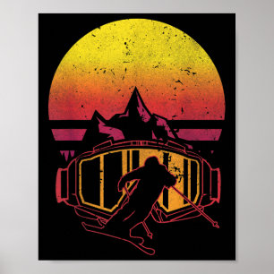 Affiche Pilote de ski rétros Funny Ski Ski