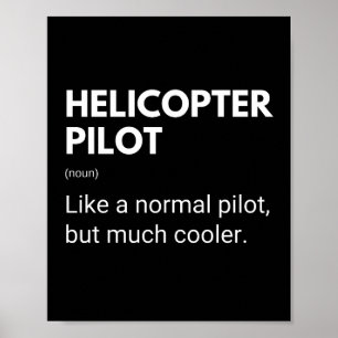Affiche Pilote d'hélicoptère Citation drôle