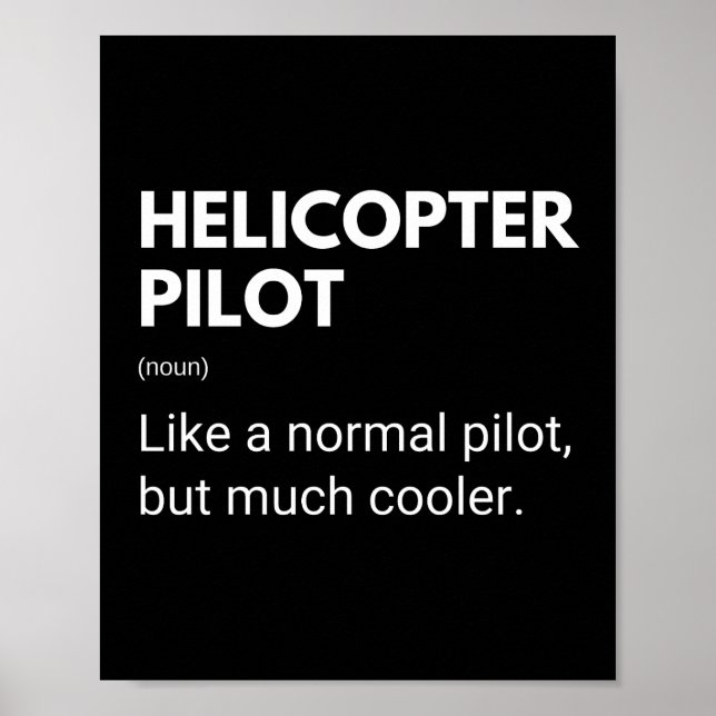 Affiche Pilote d'hélicoptère Citation drôle (Devant)