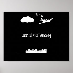 Affiche Pilote Flying This Is Me Social Distance Venin