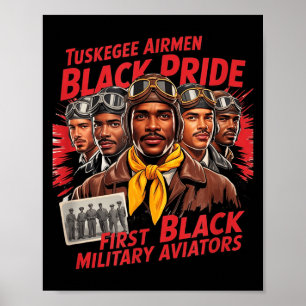 Affiche Pilotes Noirs Rétro Histoire des Noirs 2ème Guerre