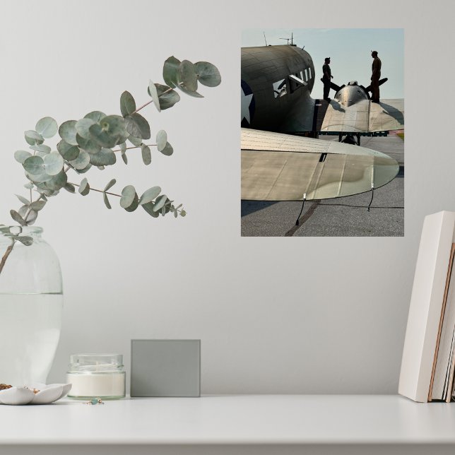 Affiche Pilots and Vintage Airplane Photo Cool Aviation  (Créateur téléchargé)