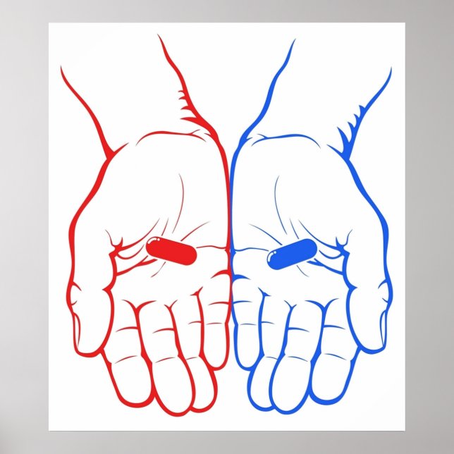 Affiche Pilule rouge ou pilule bleue La Matix (Devant)