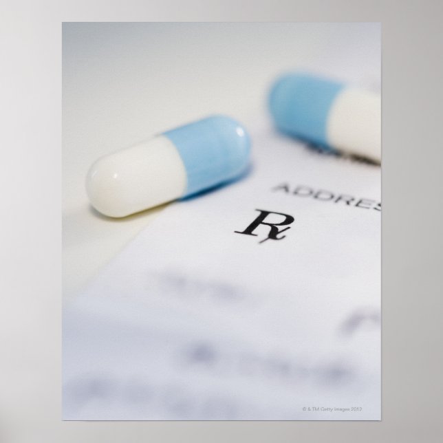 Affiche Pilules sur ordonnance écrite (Devant)