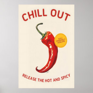 Affiche Piment Rouge 'Chill Out' Cuisine Épicée