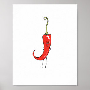 Affiche Piment rouge drôle