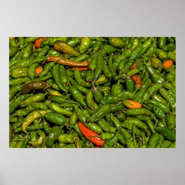Affiche Piments à vendre au marché (Devant)