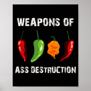 Affiche Piments Drôles Chili Tête Scy Aliments Chauds