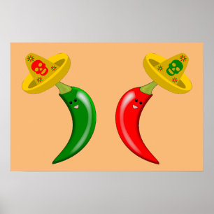 Affiche Piments mexicains Jour des Morts