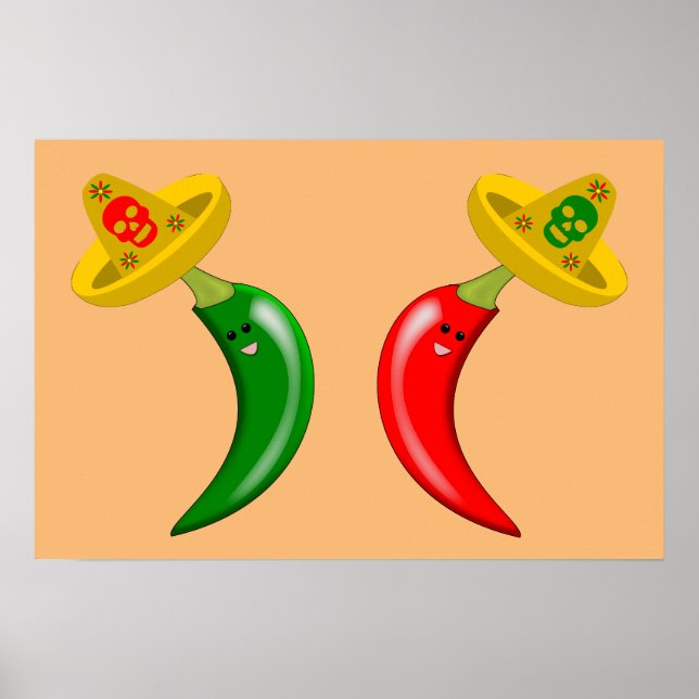 Affiche Piments mexicains Jour des Morts (Devant)