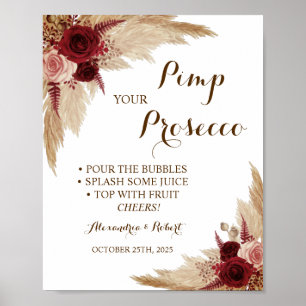 Affiche Pimez votre Mariage en herbe Pampas Prosecco
