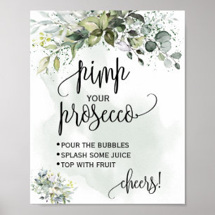 Affiche Pimp votre panneau vert succulent eucalyptus prose