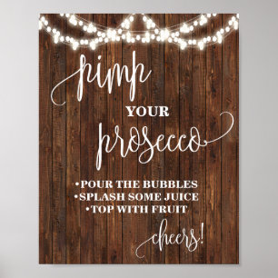 Affiche Pimp your Prosecco Western Bridal Shower Mariage