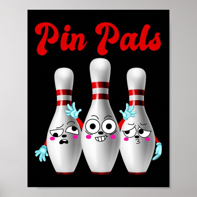 Affiche Pin Pals Chemise De Bowling Cute Pour Hommes Femme (Devant)