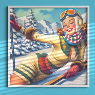 Affiche Pin Ski Vintage
