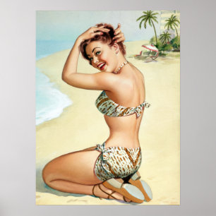Affiche Pin tropical de plage