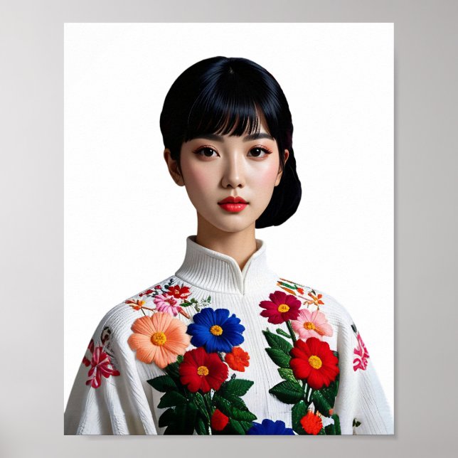 Affiche pin-up de beauté japonaise (Devant)