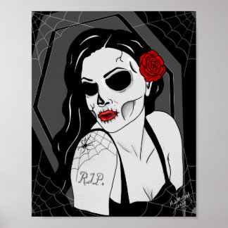 Affiche Pin-up mort