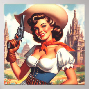 Affiche Pin-up pays vintage