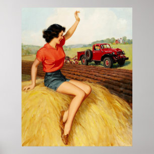 Affiche Pin-up sur Haystack Art